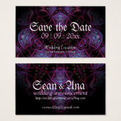 Gothic Save the Date Announounding Kaarten Visitekaartje (Voorkant /achterkant)