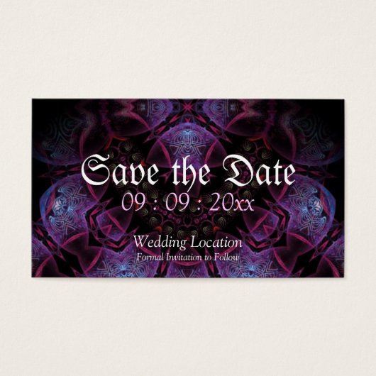 Gothic Save the Date Announounding Kaarten Visitekaartje (Voorkant)