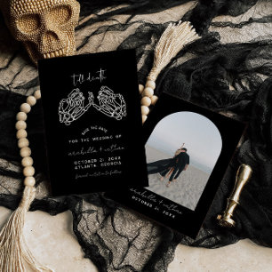 Gothic Save the Date, Black Save the Date Wedding Kaart