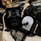 Gothic Save the Date, Black Save the Date Wedding Kaart