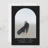 Gothic Save the Date, Black Save the Date Wedding Kaart (Achterkant)