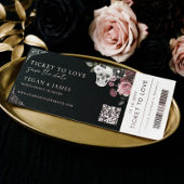 Gothic Save the Date Boarding Pass WeddingTicket Kaart