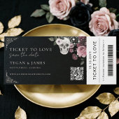 Gothic Save the Date Boarding Pass WeddingTicket Kaart