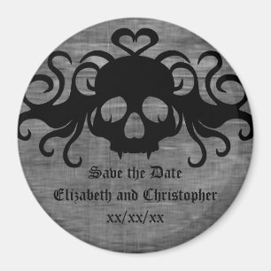Gothic save the date bruiloft magneet