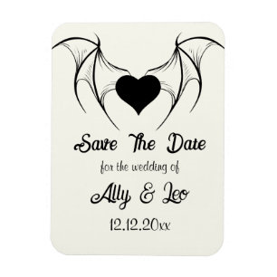 Gothic Save the Date Donkere Romantiek Vleermuisvl Magneet