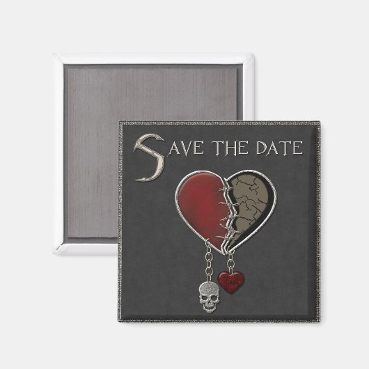 Gothic Save the Date - Square Magnet (Voorkant / Achterkant)