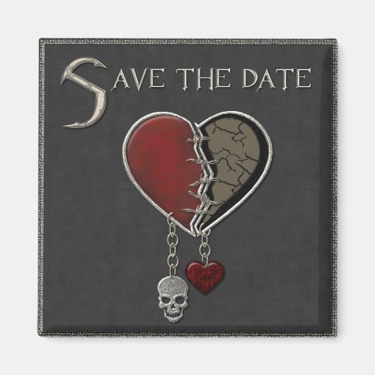 Gothic Save the Date - Square Magnet (Voorkant)