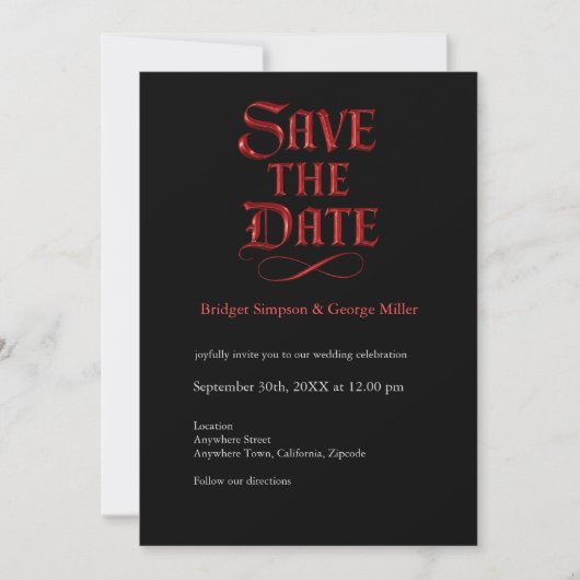 Gothic Save the Date - Till Death Do Us Part beroe Kaart (Voorkant)