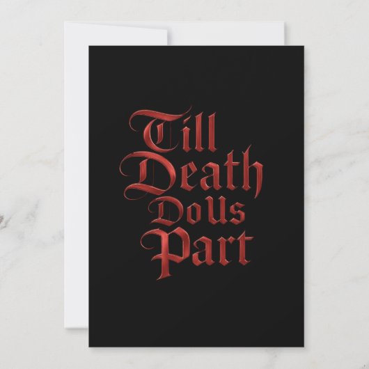 Gothic Save the Date - Till Death Do Us Part beroe Kaart (Achterkant)