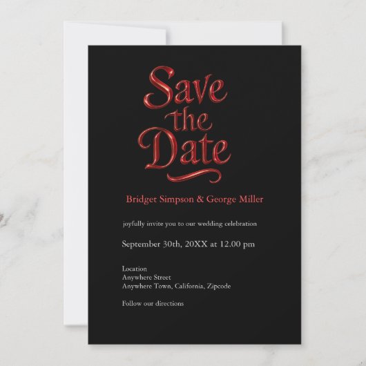 Gothic Save the Date - Till Death Do Us Part beroe Kaart (Voorkant)