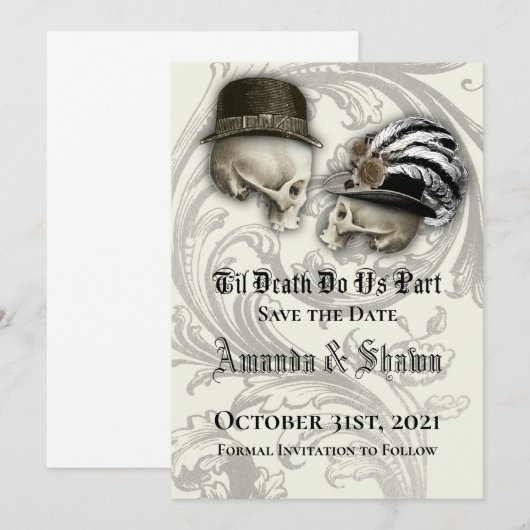Gothic Save the Date Wedding (Voorkant / Achterkant)