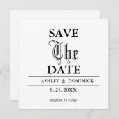 Gothic Save The Date Wedding Aankondiging Kaart (Voorkant / Achterkant)