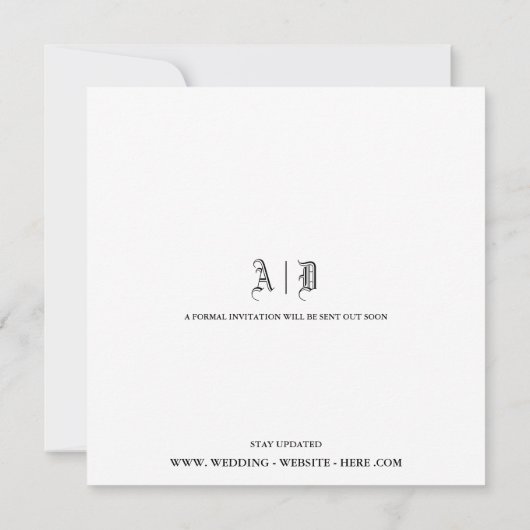 Gothic Save The Date Wedding Aankondiging Kaart (Achterkant)