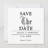 Gothic Save The Date Wedding Aankondiging Kaart (Voorkant)
