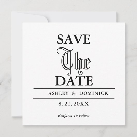 Gothic Save The Date Wedding Aankondiging Kaart (Voorkant)