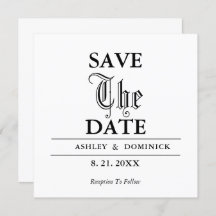 Gothic Save The Date Wedding Aankondiging Kaart