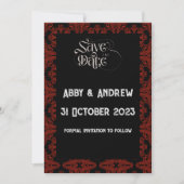 Gothic Save the Date Wedding Kaart - Editable text (Voorkant)