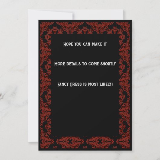 Gothic Save the Date Wedding Kaart - Editable text (Achterkant)