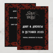 Gothic Save the Date Wedding Kaart - Editable text (Voorkant / Achterkant)
