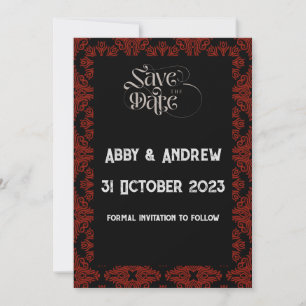 Gothic Save the Date Wedding Kaart - Editable text