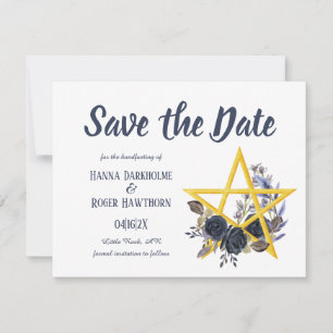 Gothic Save the Date   Wiccan Floral Handfasting