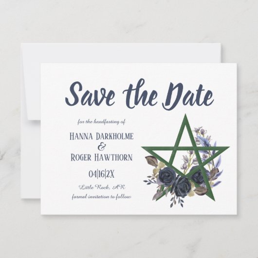 Gothic Save the Date | Wiccan Floral Handfasting (Voorkant)
