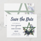 Gothic Save the Date | Wiccan Floral Handfasting (Voorkant / Achterkant)