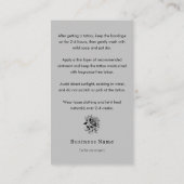 Gothic Scary Skull Tattoo Nazorg Instructies Visitekaartje (Achterkant)