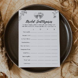 Gothic Scattergories Vrijgezellenfeest Game Kaart