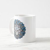Gothic schedel - blauw koffiemok (Voorkant links)