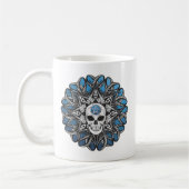 Gothic schedel - blauw koffiemok (Links)