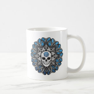 Gothic schedel - blauw koffiemok