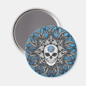Gothic schedel - blauw magneet (Voorkant / Achterkant)
