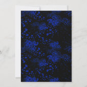 Gothic Schedel Blauw Spatten Halloween Feest Kaart (Achterkant)