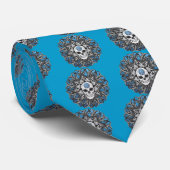 Gothic schedel - blauw stropdas (Opgerold)