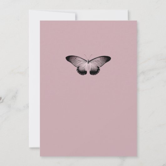 Gothic schedel bloemenbruids douche uitnodiging (Achterkant)