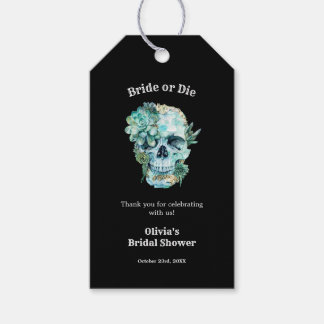 Gothic Schedel Bruid of sterf Halloween Bruidsuitn Cadeaulabel