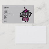 gothic schedel crossbones cupcake, Naam, Adres 1,. Visitekaartje (Voorkant / Achterkant)