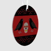 Gothic Schedel en Beschermende Ravens Halloween Ornament (voorkant)