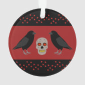 Gothic Schedel en Beschermende Ravens Halloween Ornament (achterkant)