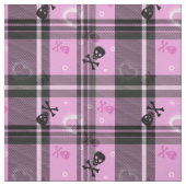 Gothic Schedel en Plaid Stof (Swatch)