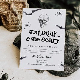 Gothic schedel eten, Drink, wees eng Halloween fee Kaart