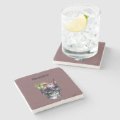 Gothic Schedel Glas Gepersonaliseerd Stenen Onderzetter (Zijkant)