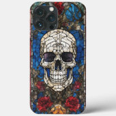 Gothic Schedel Glas-in-loodraam Ontwerp Case-Mate iPhone Case (Achterkant)
