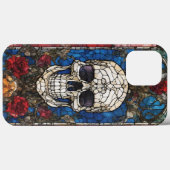 Gothic Schedel Glas-in-loodraam Ontwerp Case-Mate iPhone Case (Achterkant (horizontaal))
