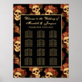 Gothic schedel Halloween bruiloft zwart zitschema Poster (Voorkant)