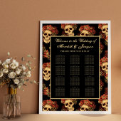 Gothic schedel Halloween bruiloft zwart zitschema Poster