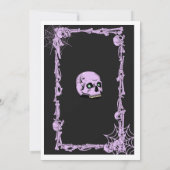 Gothic Schedel Halloween Uitnodiging Donker & Eleg (Achterkant)