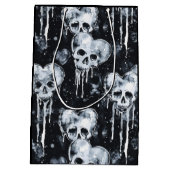 Gothic Schedel Hartjes Griezelen Zwart & Wit Medium Cadeauzakje (Achterkant)