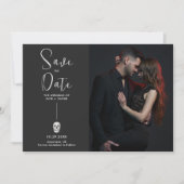 Gothic Schedel Huwelijk Save the Date (Voorkant)
